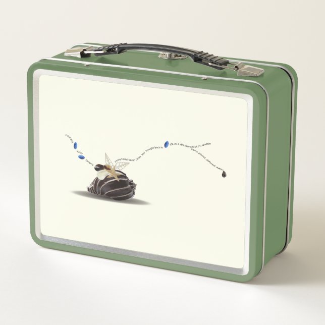 Still life seashell poem coastal art box (Back)