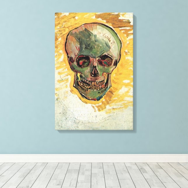 Still Life Skull by Vincent van Gogh Canvas Print (Insitu(Wood Floor))