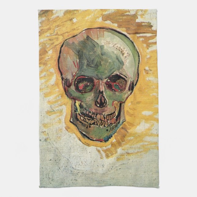 Still Life Skull by Vincent van Gogh Kitchen Towel (Vertical)