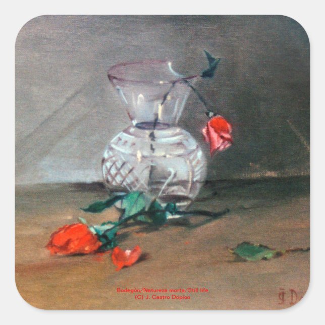 Still life. square sticker (Front)