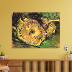 Still Life Two Cut Sunflowers by Vincent van Gogh Canvas Print