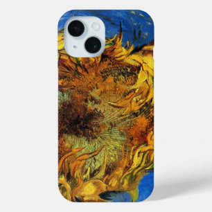 Still Life Two Cut Sunflowers by Vincent van Gogh iPhone 15 Case