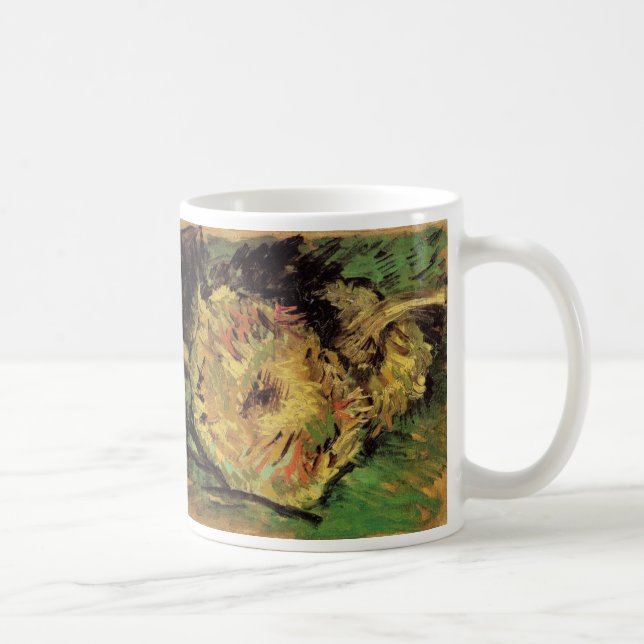Still Life Two Cut Sunflowers by Vincent van Gogh Coffee Mug (Right)