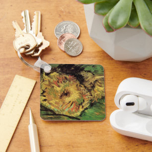 Still Life Two Cut Sunflowers by Vincent van Gogh Keychain