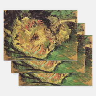 Still Life Two Cut Sunflowers by Vincent van Gogh Wrapping Paper Sheet