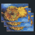 Still Life Two Cut Sunflowers by Vincent van Gogh Wrapping Paper Sheet<br><div class="desc">Two Cut Sunflowers by Vincent van Gogh is a vintage fine art post impressionism still life nature floral painting. Two withering, dead sunflower flowers from the garden. About the artist: Vincent Willem van Gogh (1853 -1890) was one of the most famous Post Impressionist painters of his era. His work was...</div>