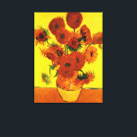 Still Life Vase w 15 Sunflowers Vincent van Gogh Canvas Print<br><div class="desc">Still Life: Vase with Fifteen Sunflowers by Vincent van Gogh is a vintage fine art post impressionism still life floral painting. A beautiful bouquet of fresh cut yellow and orange sunflowers from a summer garden in full bloom. About the artist: Vincent Willem van Gogh (1853 -1890) was one of the...</div>