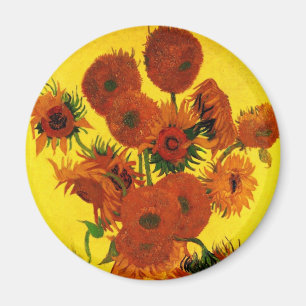 Still Life Vase w 15 Sunflowers Vincent van Gogh Magnet