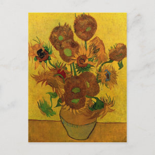 Still Life Vase with Fifteen Sunflowers - Van Gogh Postcard