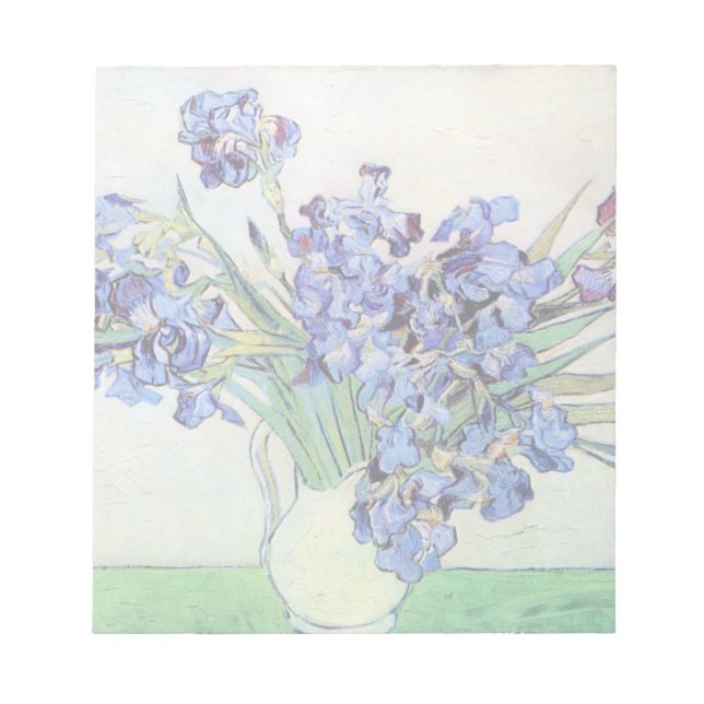 Still Life Vase with Irises by Vincent van Gogh Notepad (Front)