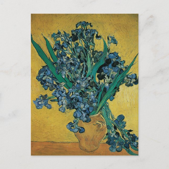 Still Life Vase with Irises by Vincent van Gogh Postcard (Front)