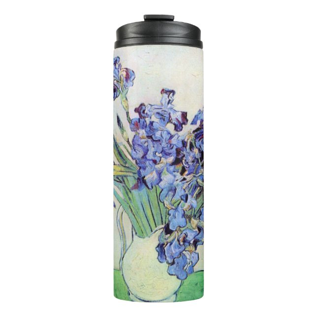 Still Life Vase with Irises by Vincent van Gogh Thermal Tumbler (Front)