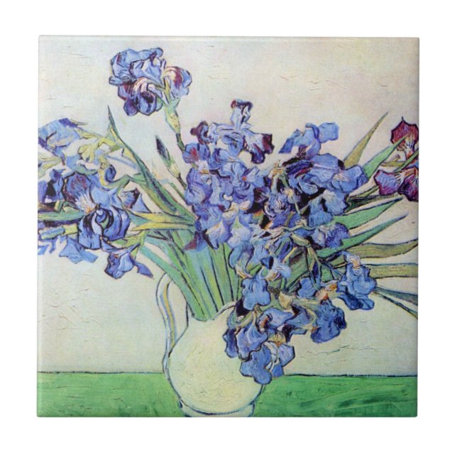 Still Life Vase with Irises by Vincent van Gogh Tile (Front)