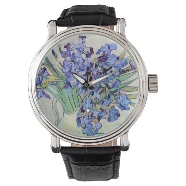 Still Life Vase with Irises by Vincent van Gogh Watch (Front)