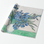 Still Life Vase with Irises by Vincent van Gogh Wrapping Paper<br><div class="desc">Still Life: Vase with Irises by Vincent van Gogh is a vintage fine art post impressionism still life floral nature painting. A bouquet of lavender bearded iris flowers from a spring garden. The vase is shaped like a pitcher and full of love and romance purple blooms. About the artist: Vincent...</div>