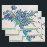 Still Life Vase with Irises by Vincent van Gogh Wrapping Paper Sheet<br><div class="desc">Still Life: Vase with Irises by Vincent van Gogh is a vintage fine art post impressionism still life floral nature painting. A bouquet of lavender bearded iris flowers from a spring garden. The vase is shaped like a pitcher and full of love and romance purple blooms. About the artist: Vincent...</div>