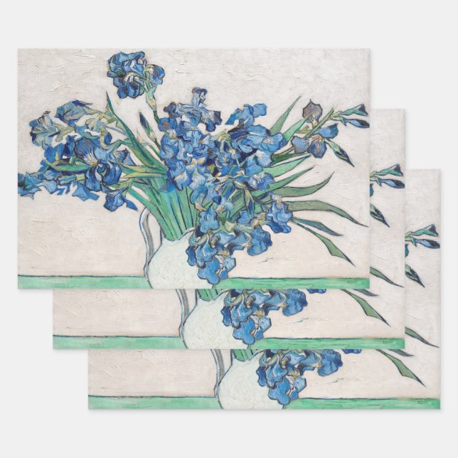 Still Life Vase with Irises by Vincent van Gogh Wrapping Paper Sheet (Set)