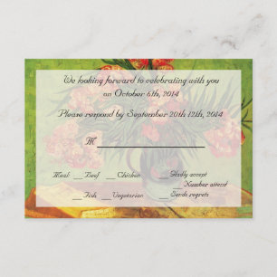 Still Life Vase with Oleanders and Books, Van Gogh Invitation