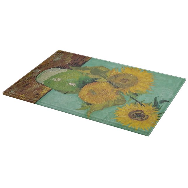 Still Life - Vase with Three Sunflowers. Van Gogh Cutting Board (Corner)