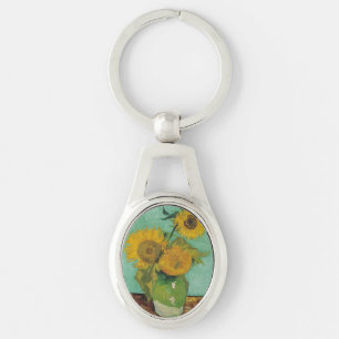 Still Life - Vase with Three Sunflowers. Van Gogh Keychain