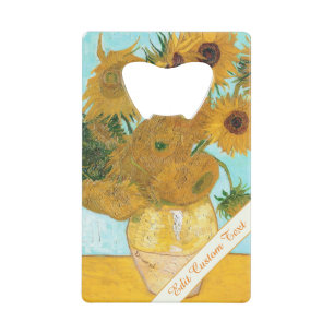 Still Life - Vase with Twelve Sunflowers van Gogh Credit Card Bottle Opener
