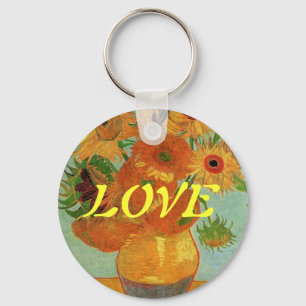 Still life - Vase with twelve Sunflowers, Vincent Keychain