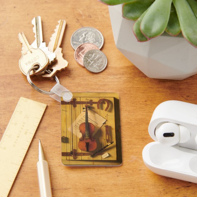 Still Life Violin and Music by William Harnett Keychain (Desk)