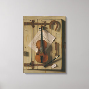 Still Life, Violin and Music Canvas Print
