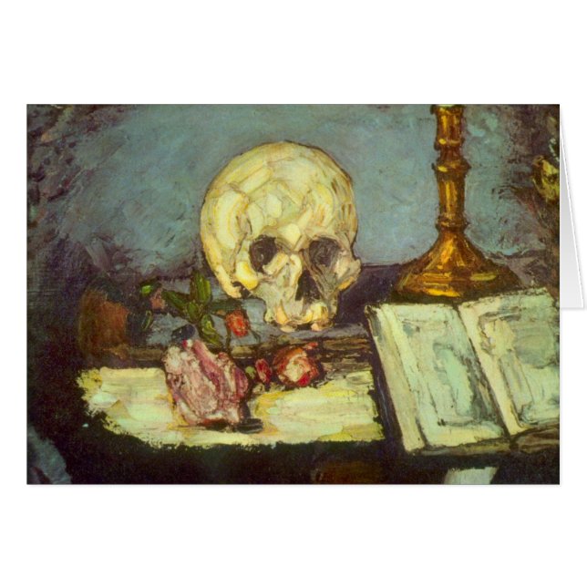 Still Life w Skull, Candle, Book By Paul Cezanne (Front Horizontal)