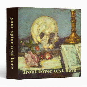 Still Life w Skull, Candle, Book By Paul Cezanne Binder