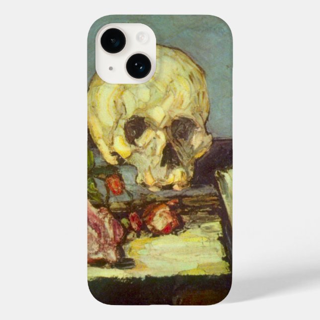 Still Life w Skull, Candle, Book By Paul Cezanne Case-Mate iPhone Case (Back)