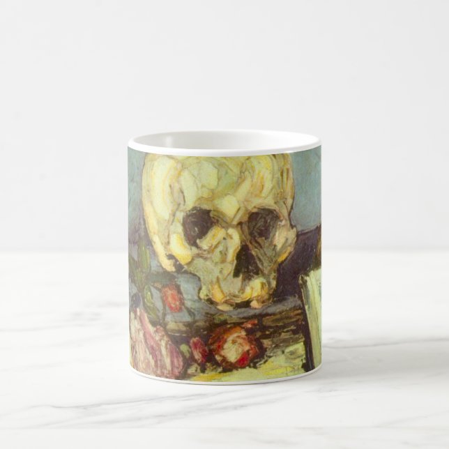 Still Life w Skull, Candle, Book By Paul Cezanne Coffee Mug (Center)