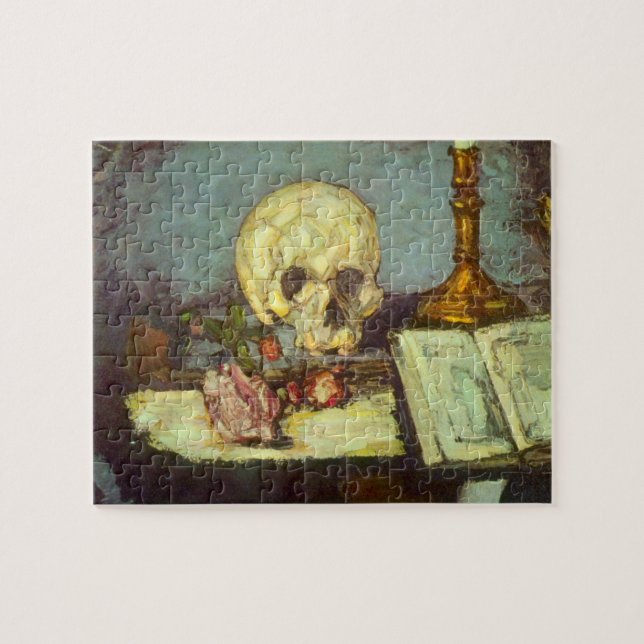 Still Life w Skull, Candle, Book By Paul Cezanne Jigsaw Puzzle (Horizontal)