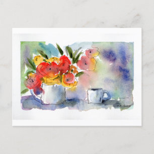 Still Life Watercolor Postcard