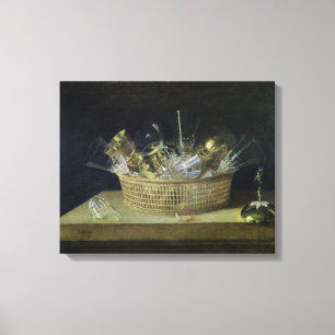Still Life with a Basket of Glasses, 1644 Canvas Print