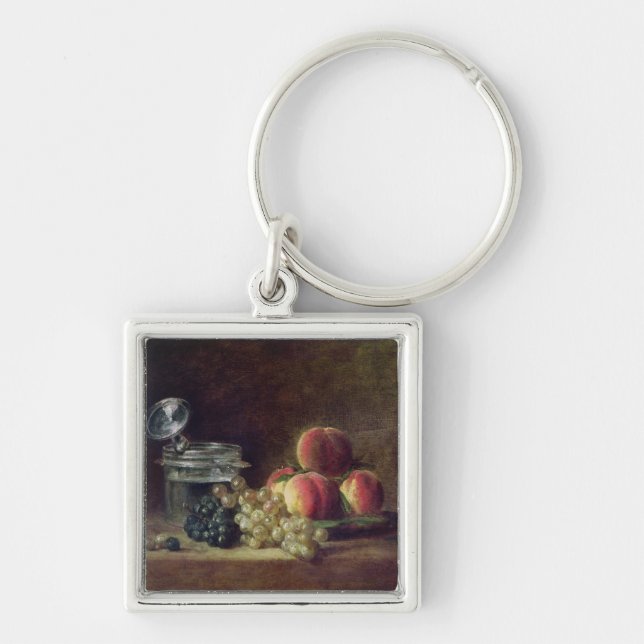 Still Life with a Basket of Peaches Keychain (Front)