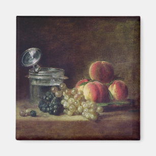 Still Life with a Basket of Peaches Magnet