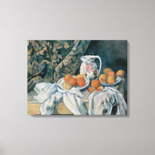Still Life with a Curtain by Paul Cezanne Canvas Print