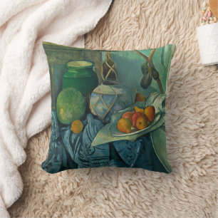 Still Life with a Ginger Jar and Eggplants,Cezanne Throw Pillow