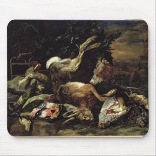 Still Life with a Hare, Song Birds and a Bird Net Mouse Pad