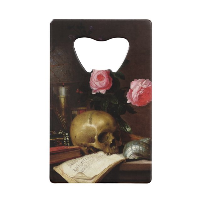 Still Life with a Skull Wallet Bottle Opener (Front)