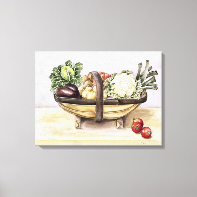 Still life with a trug of vegetables 1996 canvas print (Front)