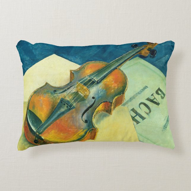 Still Life with a Violin, 1921 Accent Pillow (Front)