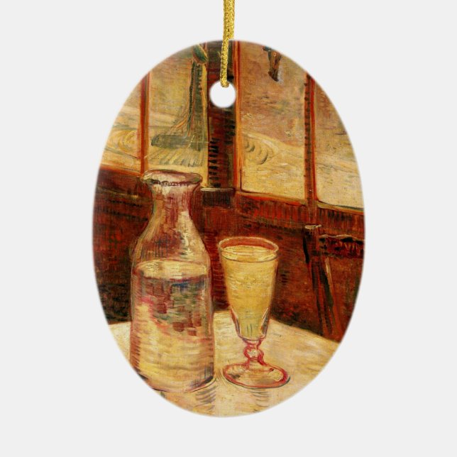 Still Life with Absinthe by Vincent van Gogh Ceramic Ornament (Front)