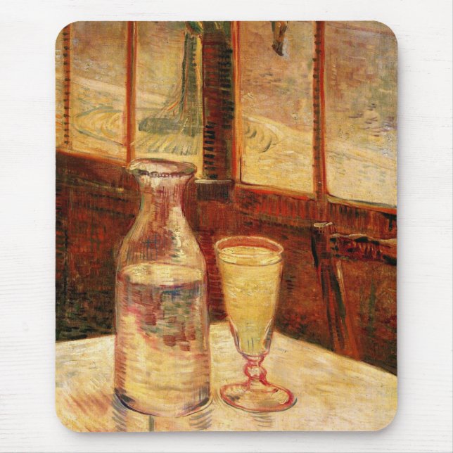 Still Life with Absinthe by Vincent van Gogh Mouse Pad (Front)