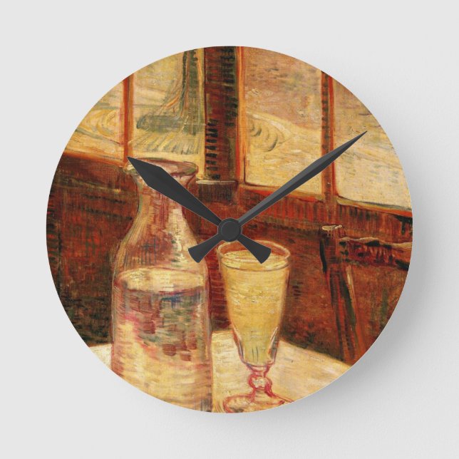 Still Life with Absinthe by Vincent van Gogh Round Clock (Front)