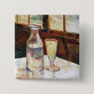 Still Life with Absinthe Van Gogh Fine Art 2 Inch Square Button