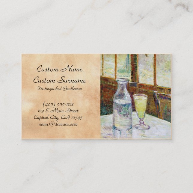 Still Life with Absinthe Vincent van Gogh paint Business Card (Front)