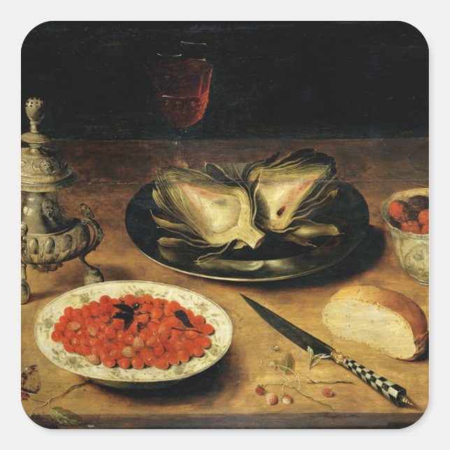 Still Life with an Artichoke Square Sticker (Front)