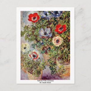Still Life With Anemones By Claude Monet Postcard
